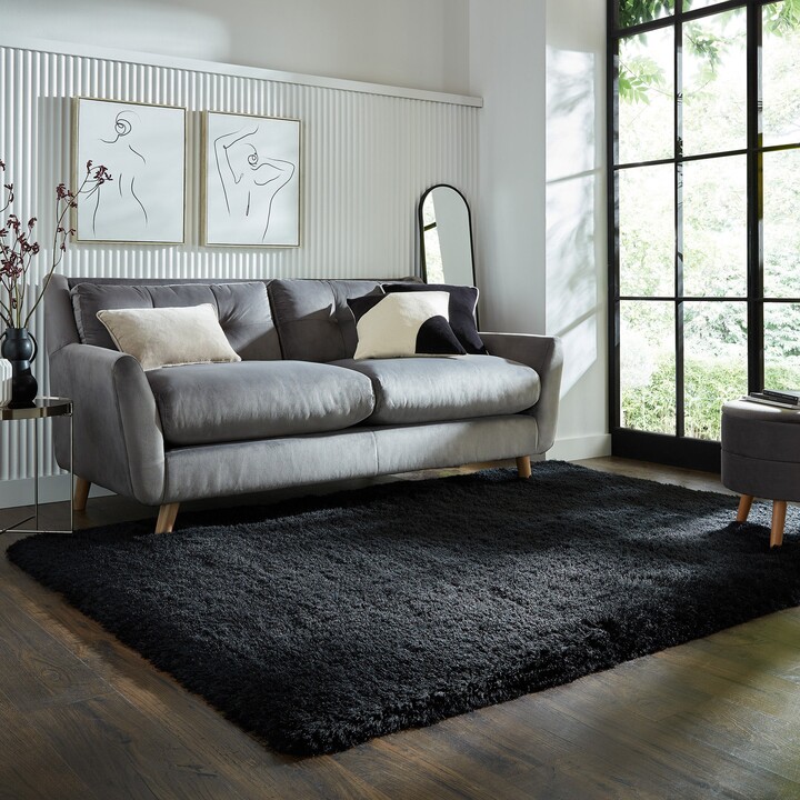 Dunelm Jewel Shaggy Rug Black ShopStyle