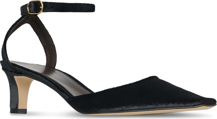 Carla Square Toe Velvet Ankle Strap Sandal