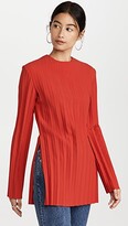 Thumbnail for your product : A.W.A.K.E. Mode Pleated Long Sleeve Top with Side Slits