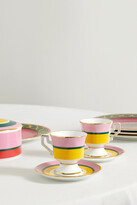 Thumbnail for your product : La DoubleJ Set Of Two Gold-plated Porcelain Espresso Cups And Saucers - Pink - One size