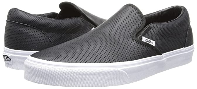 gray leather slip on vans