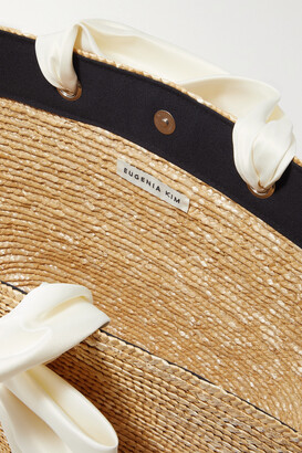 【EUGENIA KIM】Carlotta satin-trimmed straw tote トート Carlotta Natural Straw Tote
