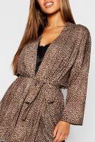 Thumbnail for your product : boohoo Petite Leopard Print Robe