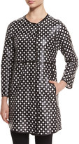 Thumbnail for your product : Armani Collezioni Perforated Leather Coat, Black/White