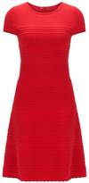Slim-fit knit dress with scalloped he 
