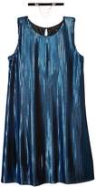 Thumbnail for your product : Sequin Hearts Metallic Pleated Shift Dress and Necklace Set, Big Girls