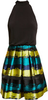 Thumbnail for your product : Aidan by Aidan Mattox Jacquard-Skirt Halter Dress