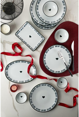 Trinx 14 Pieces 100% Porcelain Good Day Heart Breakfast Set