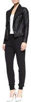 Thumbnail for your product : Vince Leather-Trim Drawstring Sweatpants