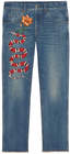 gucci embroidered denim pant