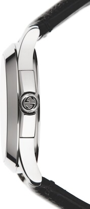 Gucci Snake Insignia Leather Strap Watch, 40mm