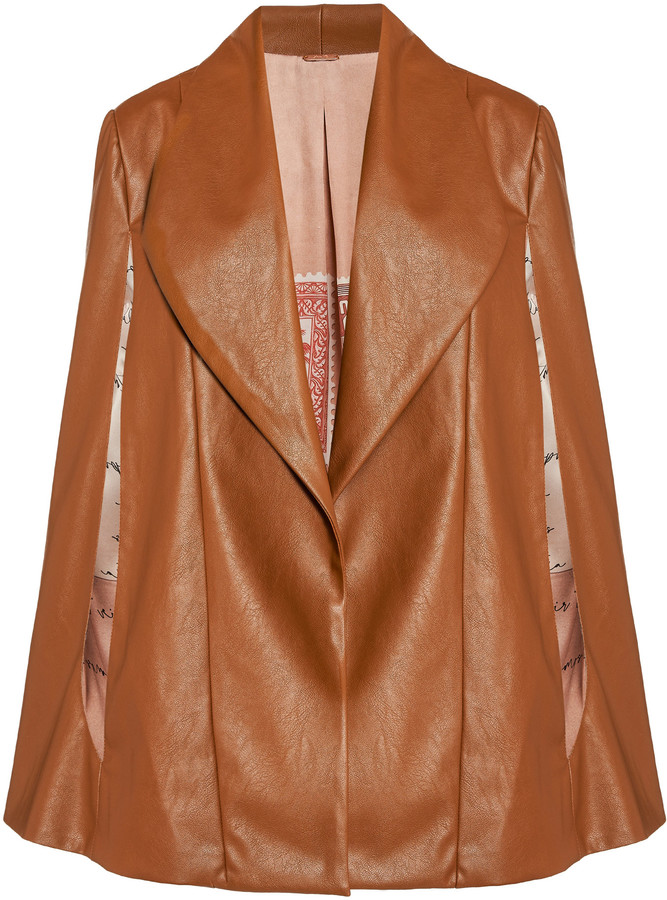 leather cape blazer