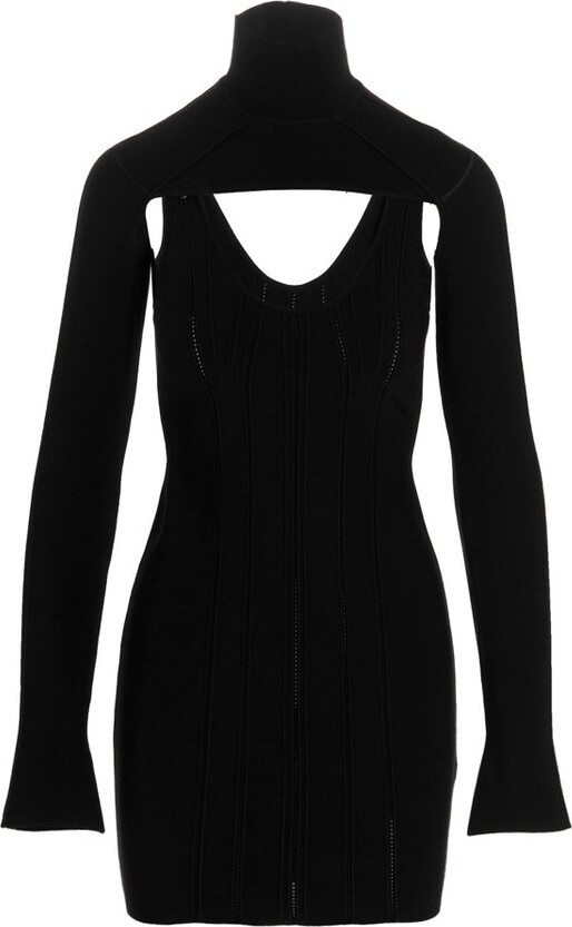 Roberto Cavalli Scoop Neck Ribbed-Knit Mini Dress