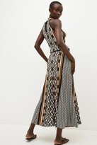 Thumbnail for your product : Karen Millen Km Logo Stripe Halter Belted Knit Dress
