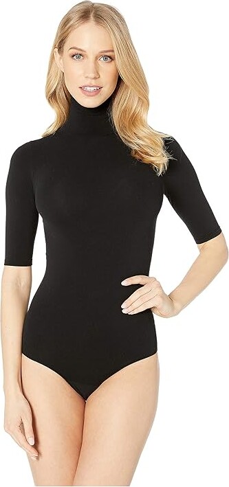 Commando Ballet Short Sleeve Turtleneck Thong Bodysuit KT036 Women's Jumpsuit & Rompers One Piece Black, Nylon