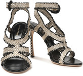 Thumbnail for your product : Sergio Rossi Metallic Woven Leather Sandals
