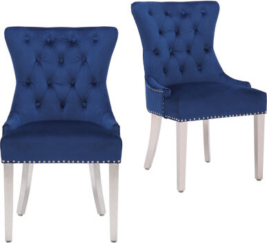 Rosdorf Park Manav Velvet Dining Chairs With Metal Legs