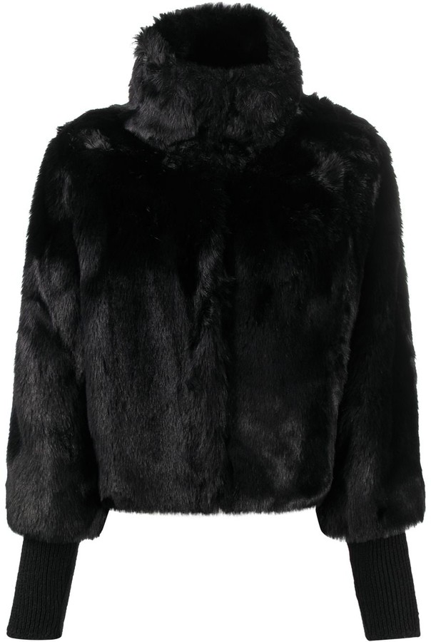 short black fluffy jacket