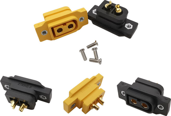 NONE 1/2Pcs XT60E-F Female Plug Connector XT60 Socket Plugs Panel Mount Fixed With Screws For RC FPV Lipo Battery RC Quadcopter