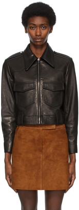 KHAITE Black Leather 'The Corey' Jacket