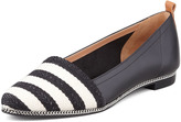 Thumbnail for your product : Rachel Zoe Tyler Striped Leather Flat, Black/White