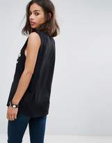 Thumbnail for your product : ASOS Petite Top With Drop Armhole And Rolling Stones Print