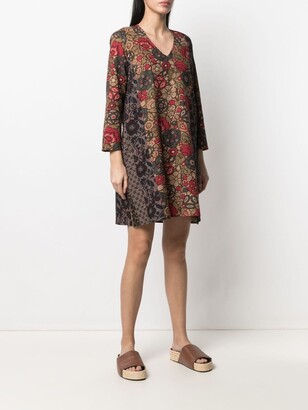 Pierre Louis Mascia Floral Embroidered Flared Dress