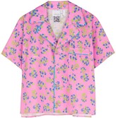 Floral-print cotton pyjama shirt 