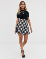 Thumbnail for your product : Miss Selfridge a-line mini skirt in check