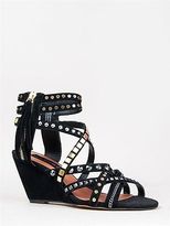 Thumbnail for your product : Steve Madden NEW STEVEN BY SOULFIL Women Strappy Stud Wedge Sandal Heel sz Black