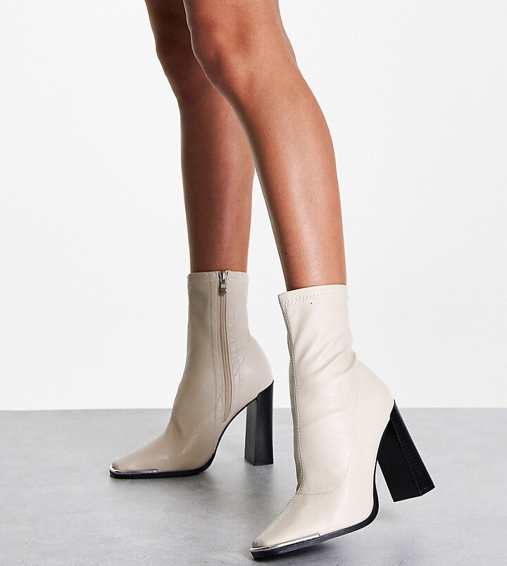 square toe white boots