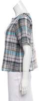 Thumbnail for your product : Suno Plaid Semi-Sheer Top