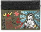 Thumbnail for your product : Dolce & Gabbana logo graffiti logo cardholder