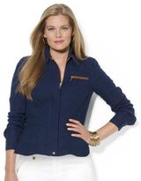 Thumbnail for your product : Lauren Ralph Lauren Plus Leather-Trim Jacket