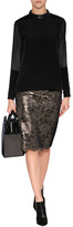Thumbnail for your product : DKNY Pencil Skirt in Black with Gold Lace