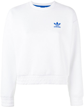 adidas textured logo sweatshirt - women - Polyester/Spandex/Elastane - 42