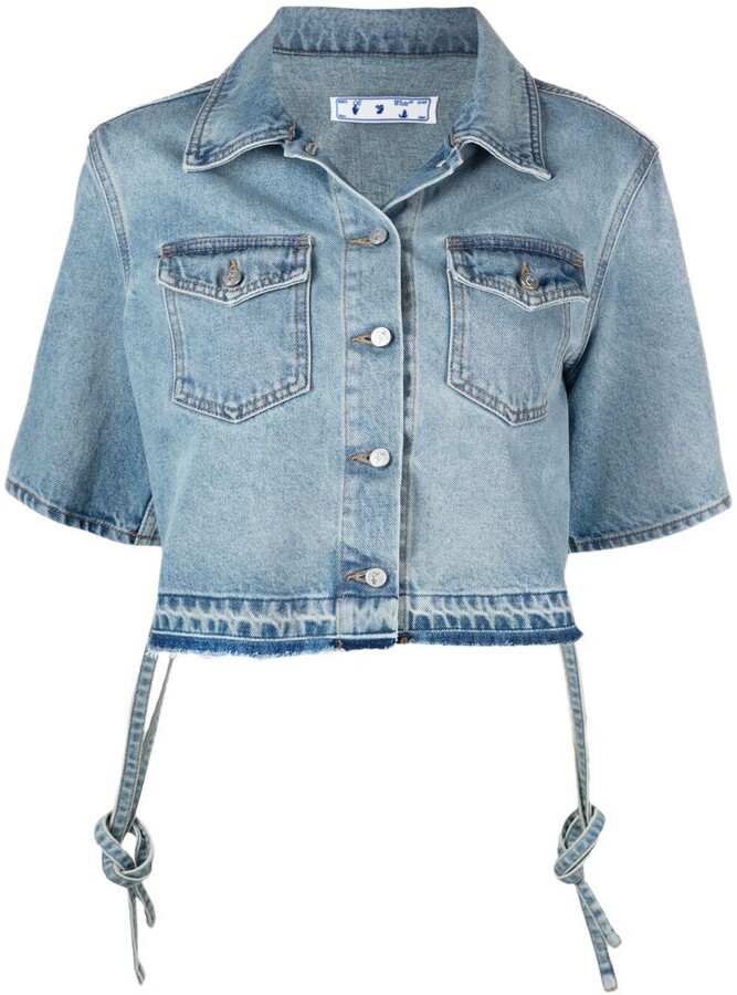 OffWhite ShortSleeve Denim Jacket ShopStyle
