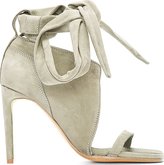 Thumbnail for your product : Rick Owens Pale Green Nubuck Lace-Up Spike Bare Sandals