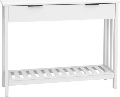 Latitude Run White Narrow Console Table With Storage Modern Entryway Table With Drawer Hallway Table Sofa Tables For Living Room, Entrance Tables For Front Door Co