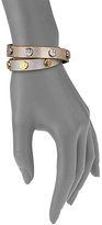 Thumbnail for your product : Tory Burch Logo Stud Metallic Lizard-Embossed Leather Double-Wrap Bracelet