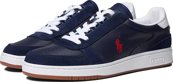 Polo Ralph Lauren Court Low-Top Sneaker (Newport Navy/RL2000 Red  Suede/Leather) Men's Shoes - ShopStyle