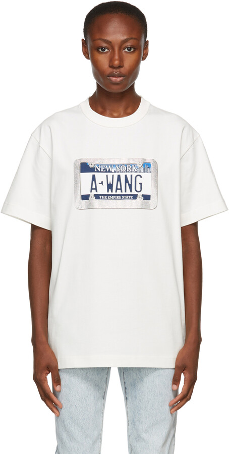 Alexander Wang crystal-embellished cropped shirt - White