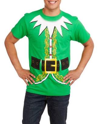 Holiday Christmas Men's Elf Suit Graphic T-shirt