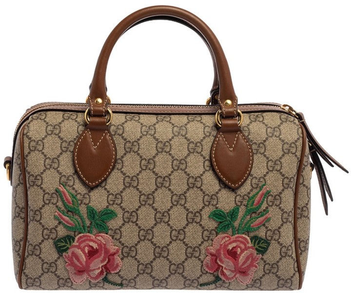 gucci floral boston bag