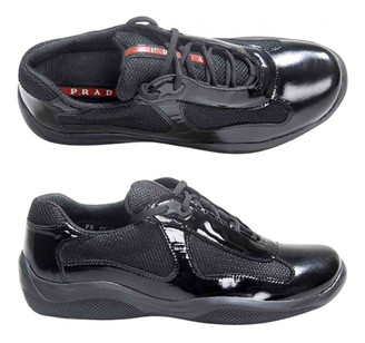 black patent prada trainers