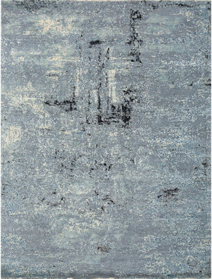 Bokara Rug Co. Inc. Hand-Knotted High-Quality Blue and Silver Area Rug