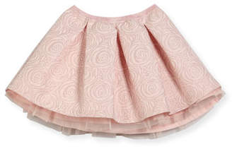 Billieblush Jacquard Rose-Print Skirt, Size 4-8