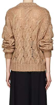 Prada Women's Cable-Knit Mohair-Blend Sweater - Camel