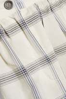 Thumbnail for your product : MAISON KITSUNÉ Liba Knotted-Front Checked Cotton-Poplin Mini Dress