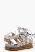 Thumbnail for your product : boohoo Flatform Espadrille Tie Up Sandals